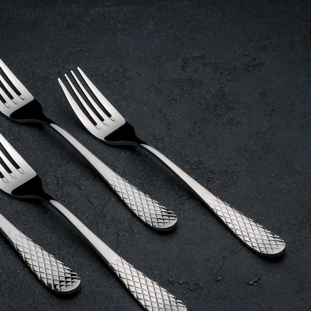 High Polish Stainless Steel Dinner Fork 8" | 20 Cm | Set Of 6 In Gift Box