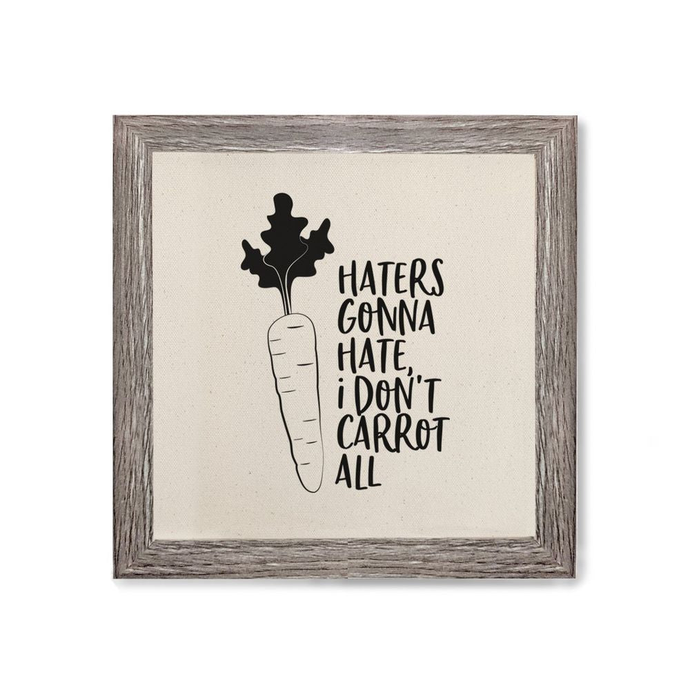 Haters Gonna Hate I Don't Carrot All Canvas Kitchen Wall Art