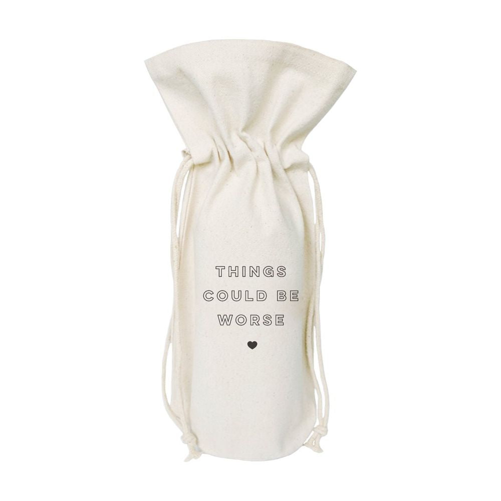 Things Could Be Worse Cotton Canvas Wine Bag