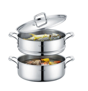 6.5qt Triply Surgical Stainless Steel Steamer Set