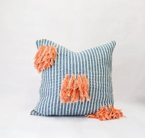Naidi Blue Pillow with Tassels