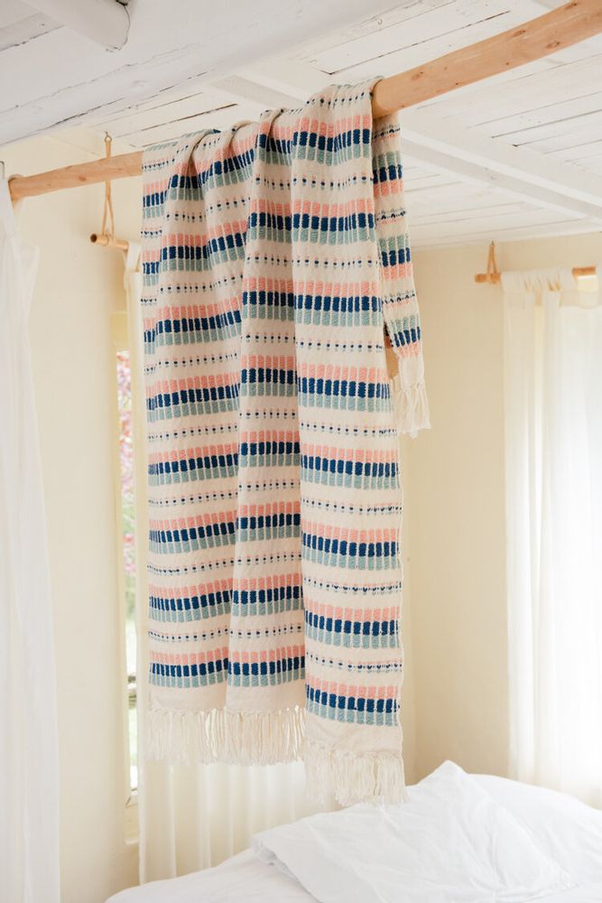 Small Naidi Blue + Guayaba Pink Throw