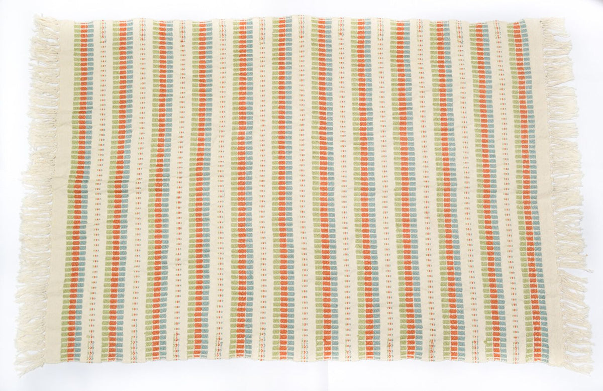 Small Lulo Orange + Feijoa Green Throw