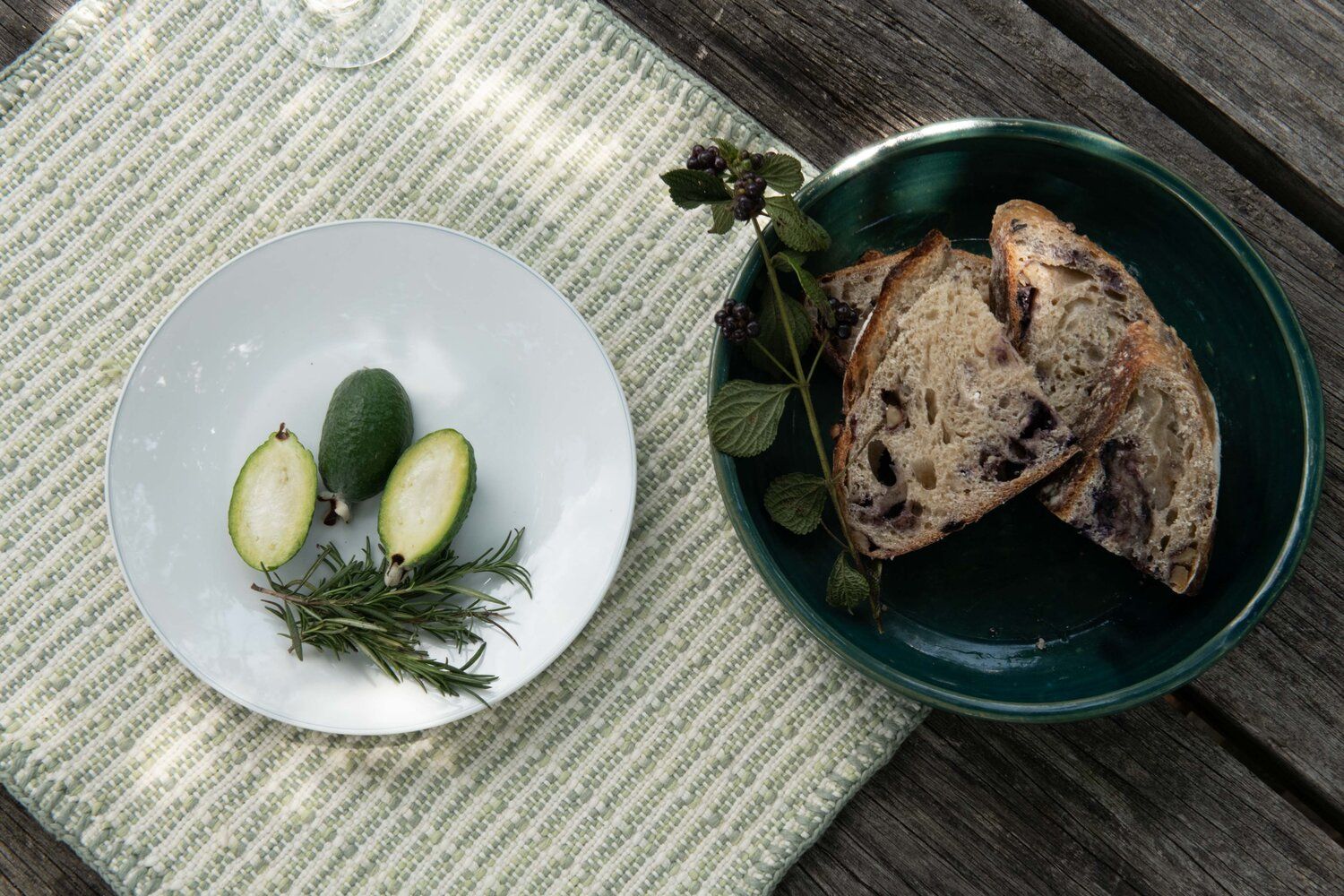 Embroidered Feijoa Green Placemat (Set of 6)