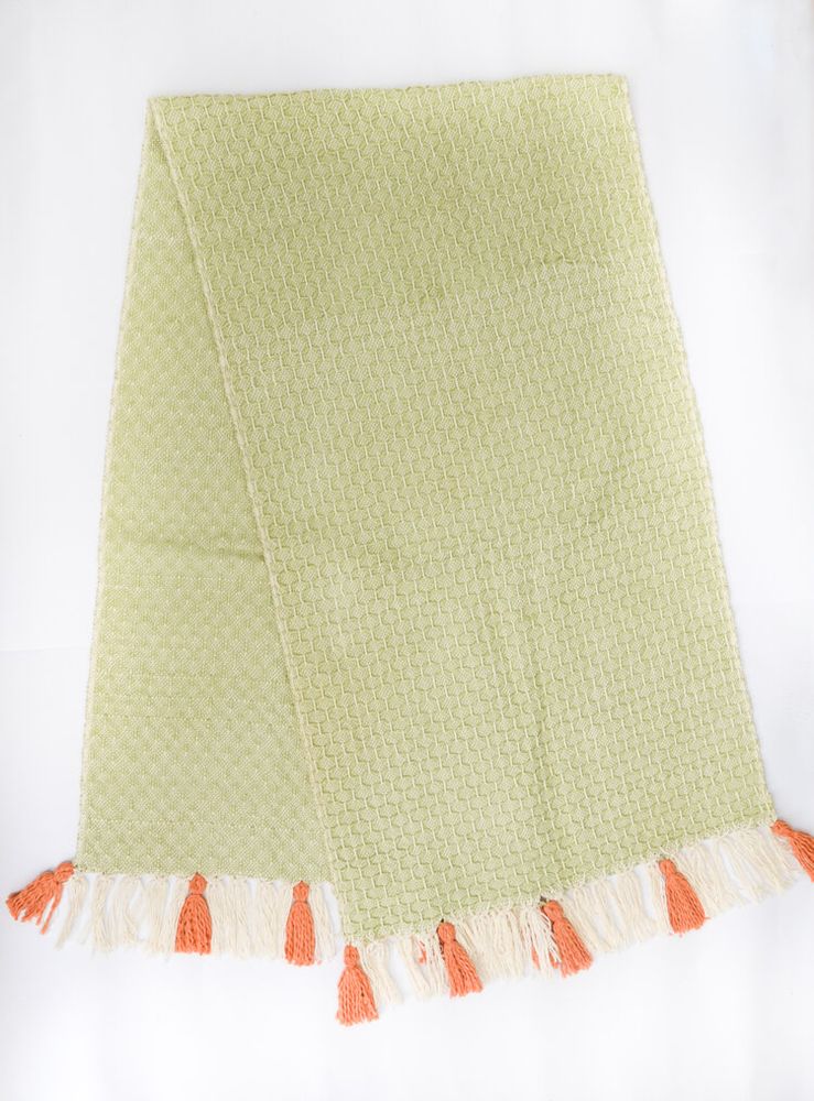 Diamond Feijoa Green Table Runner: 18"x80"