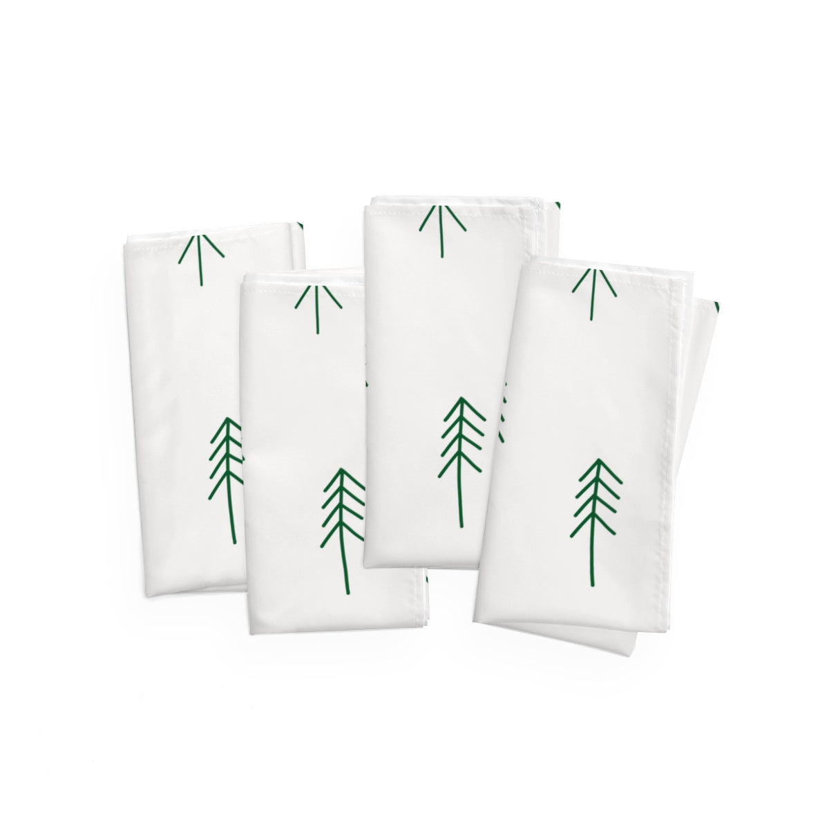 White Holiday Napkins - Evergreens