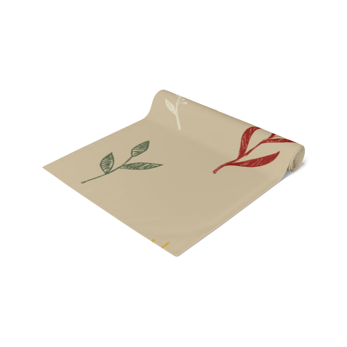 Beige Holiday Table Runner - Colorful Garland