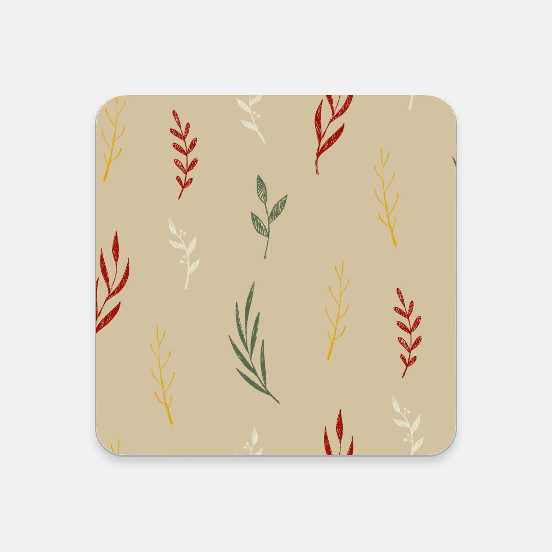 Beige Cork Back Coaster - Colorful Garland