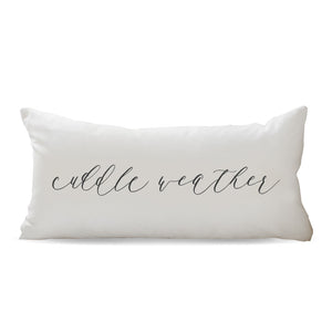 "Cuddle Weather" Script Lumbar Pillow | Lifestyle Details