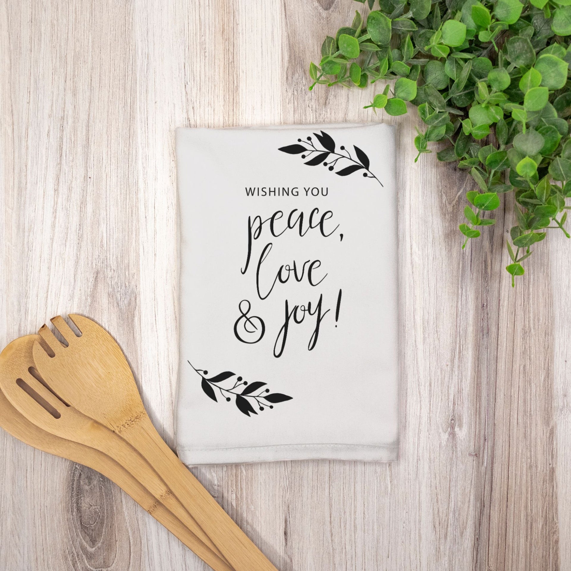 Holiday Hostess Towel - Peace, Love & Joy