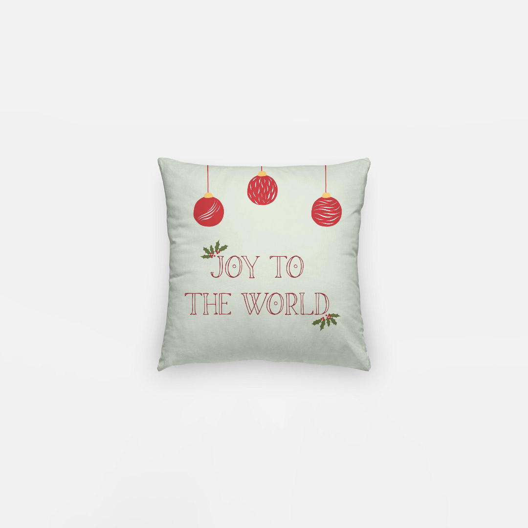 10x10 Holiday Polyester Pillowcase - Joy to the World