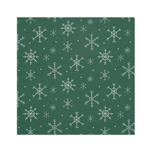 Green Holiday Napkins - Snowflakes