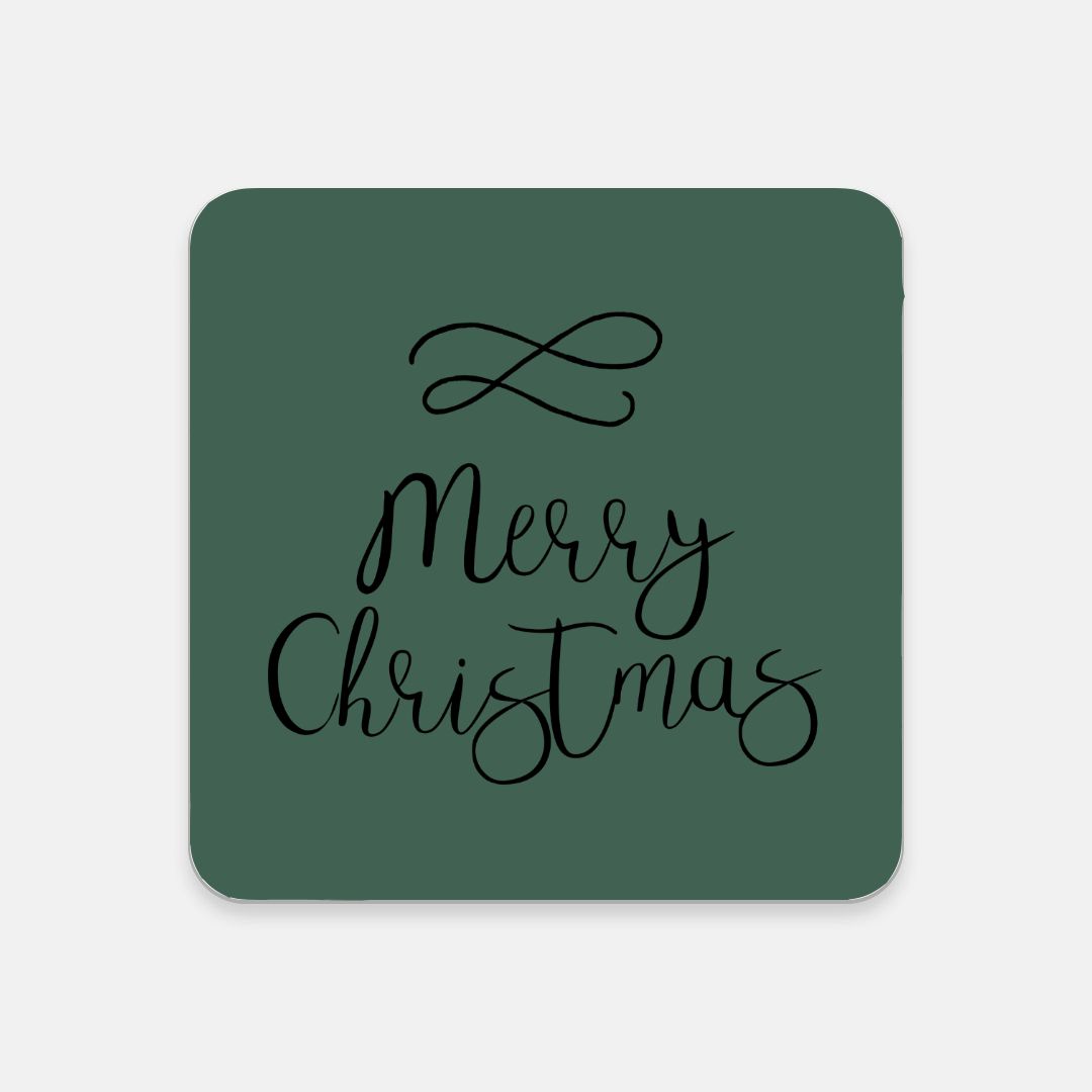 Cork Back Coaster - Merry Christmas