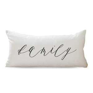 "Family" Script Lumbar Pillow