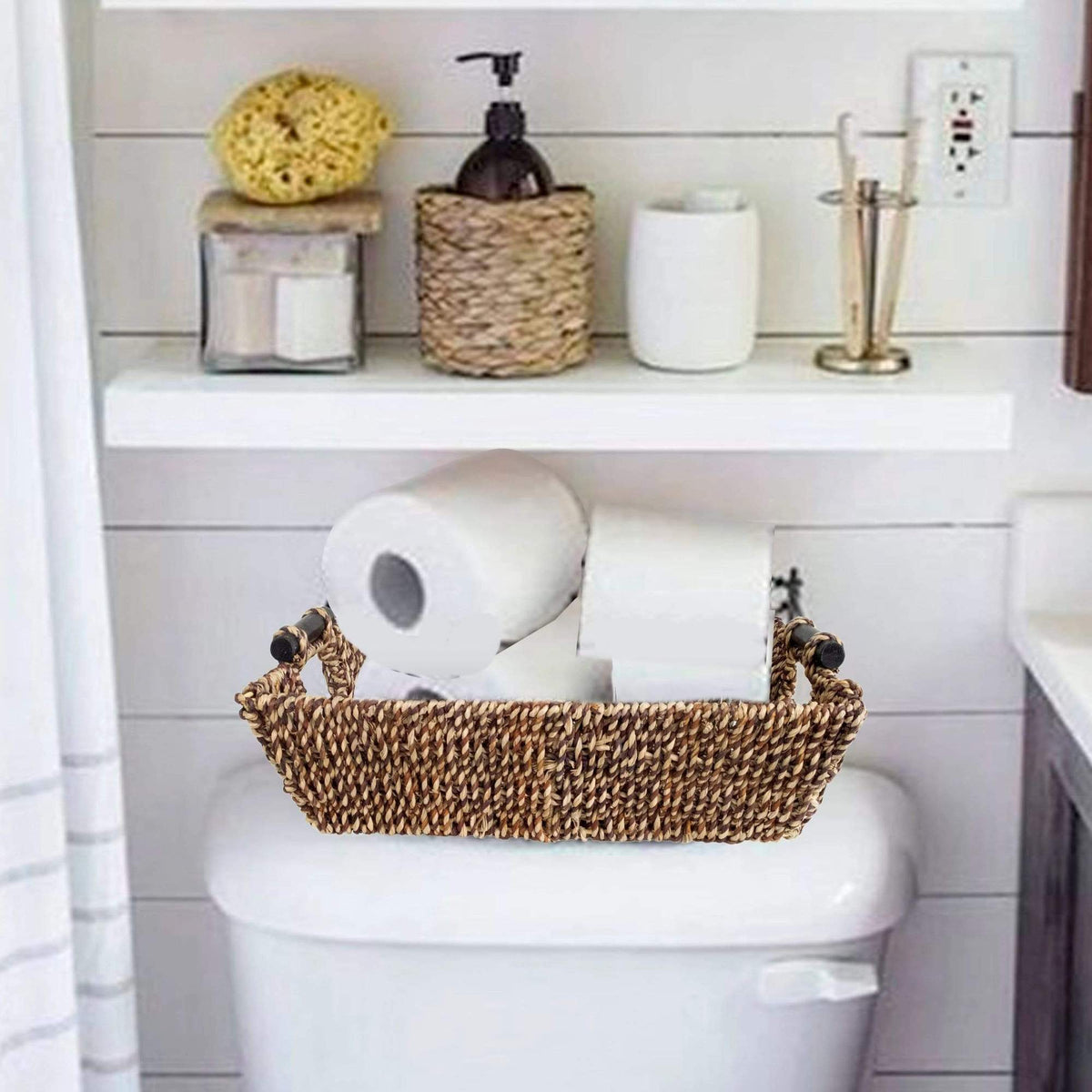 Brown Seagrass Wicker Baskets - Set of 2