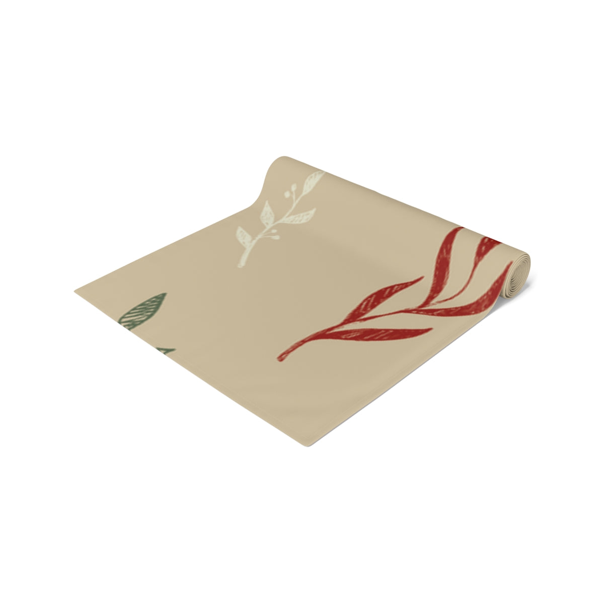 Beige Holiday Table Runner - Colorful Garland