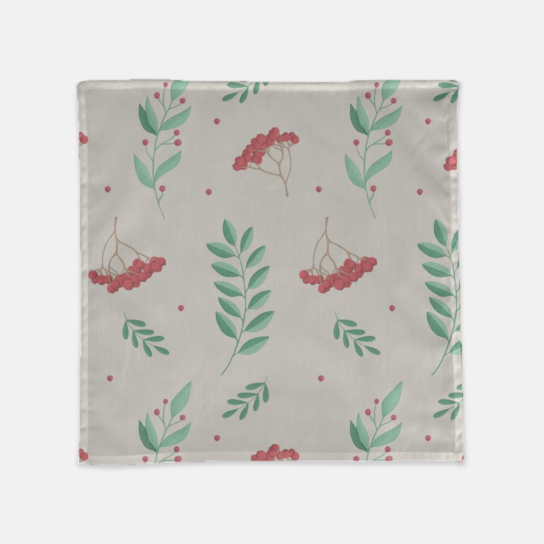 Holiday Cloth Napkins - Large Red & Green Holly