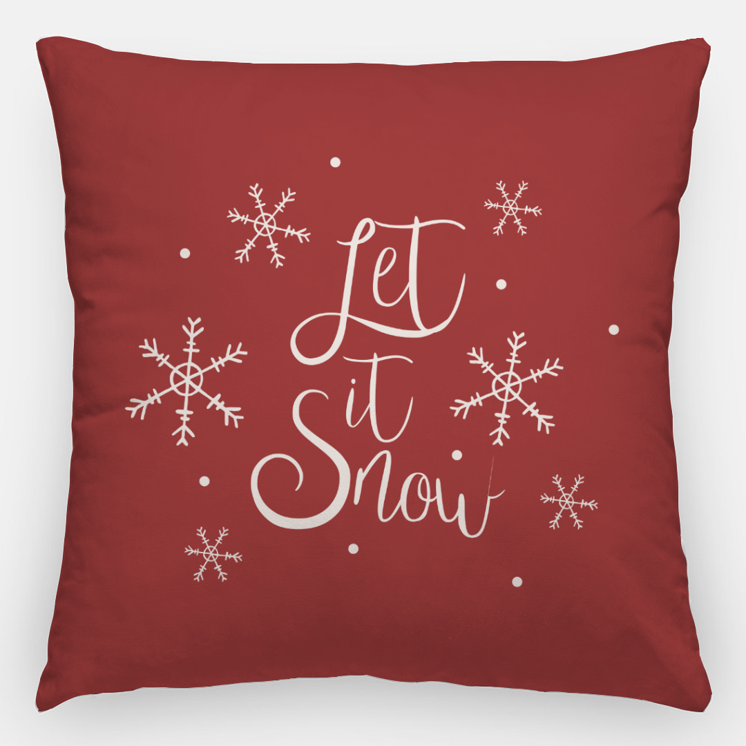 24x24 Holiday Polyester Pillowcase - Let it Snow