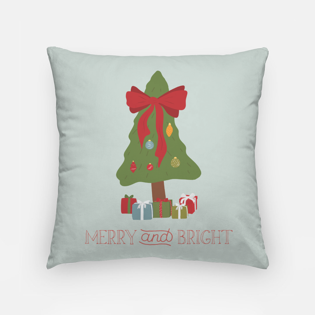 18"x18" Holiday Polyester Pillowcase - Merry & Bright