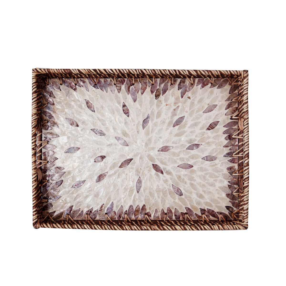 Rectangular Rattan Wicker Tray - Set of 2