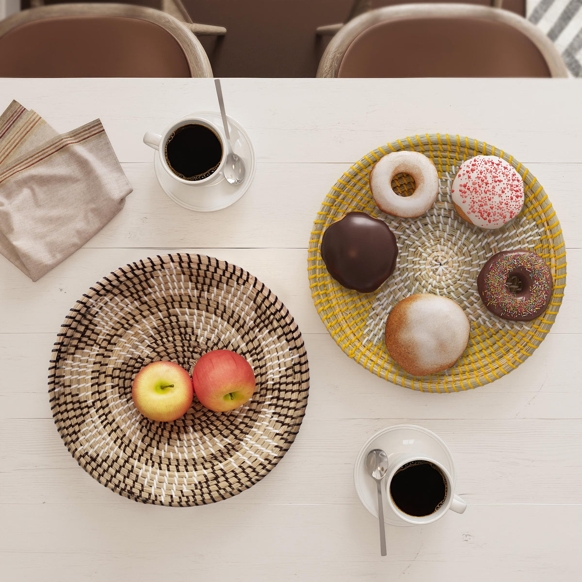 Natural Seagrass Woven Fruit Basket Bowl