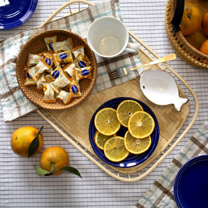 Bamboo Wicker Serving Trays with Handles