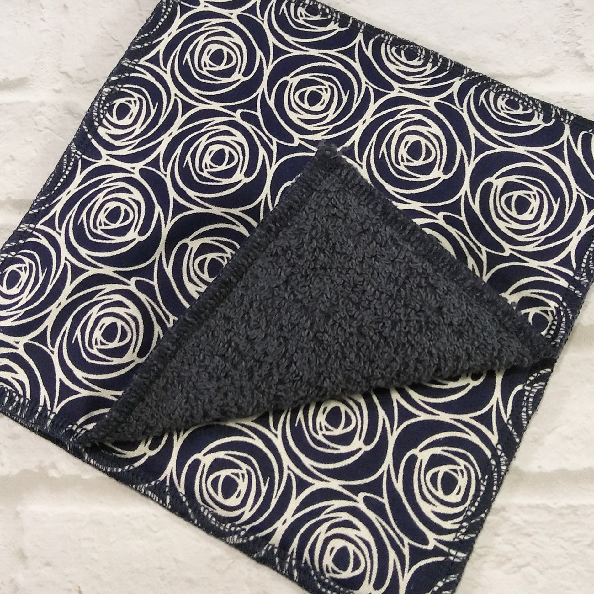 Navy Rose Dishcloths