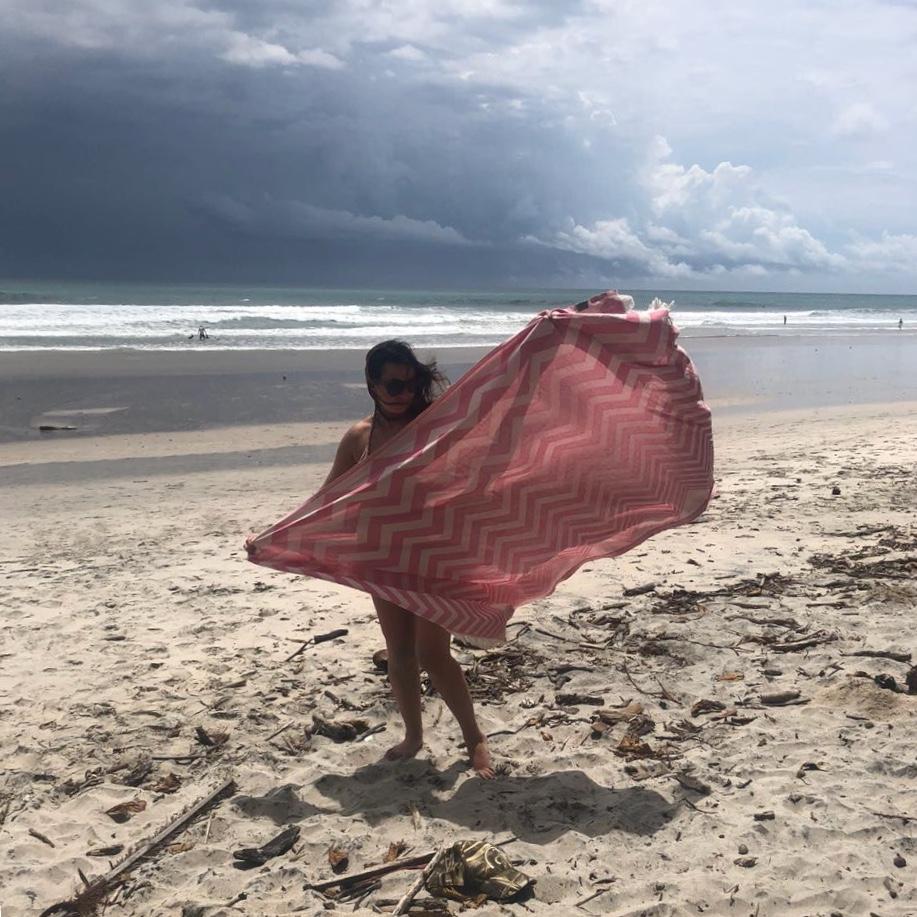 Mersin Chevron Towel / Blanket Pink