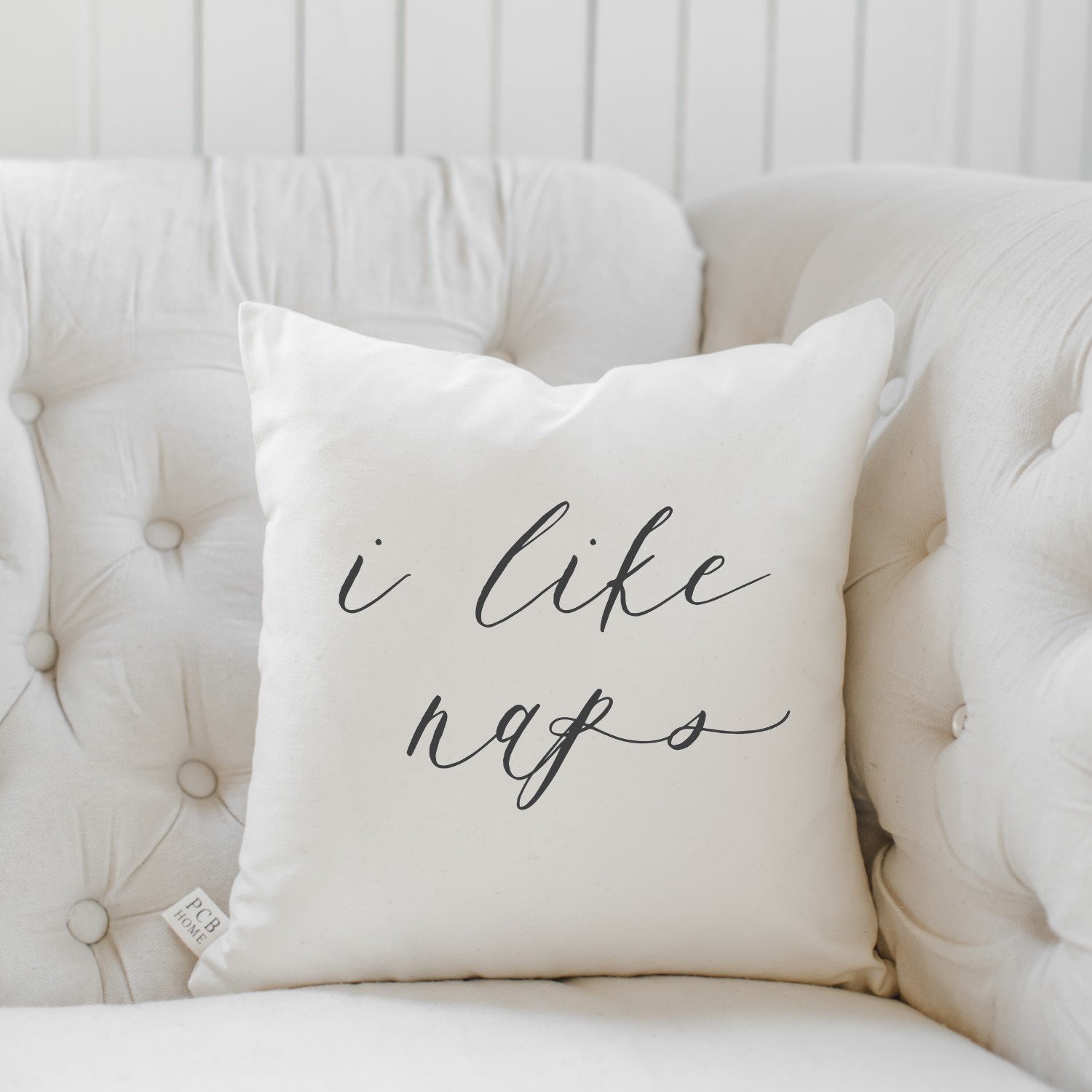 "I Like Naps" Script Square Pillow