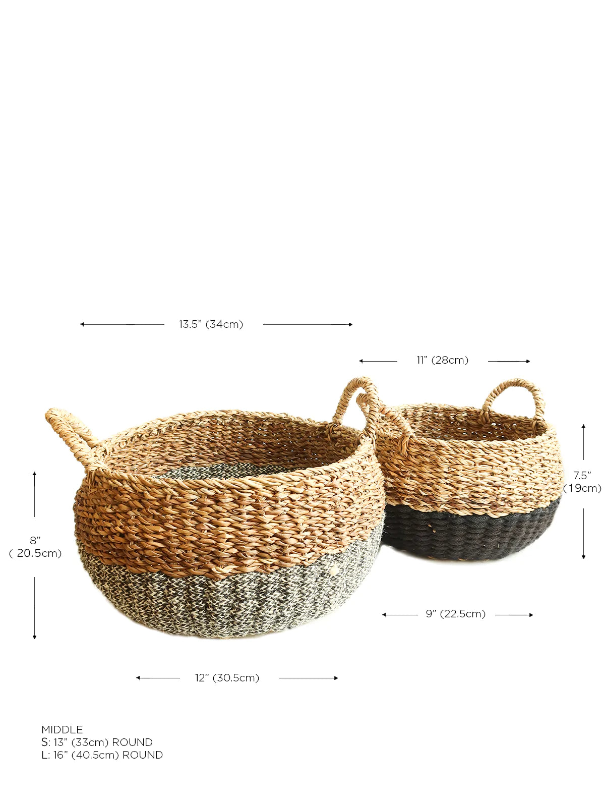 Ula Floor Basket - Black (Set of 2)