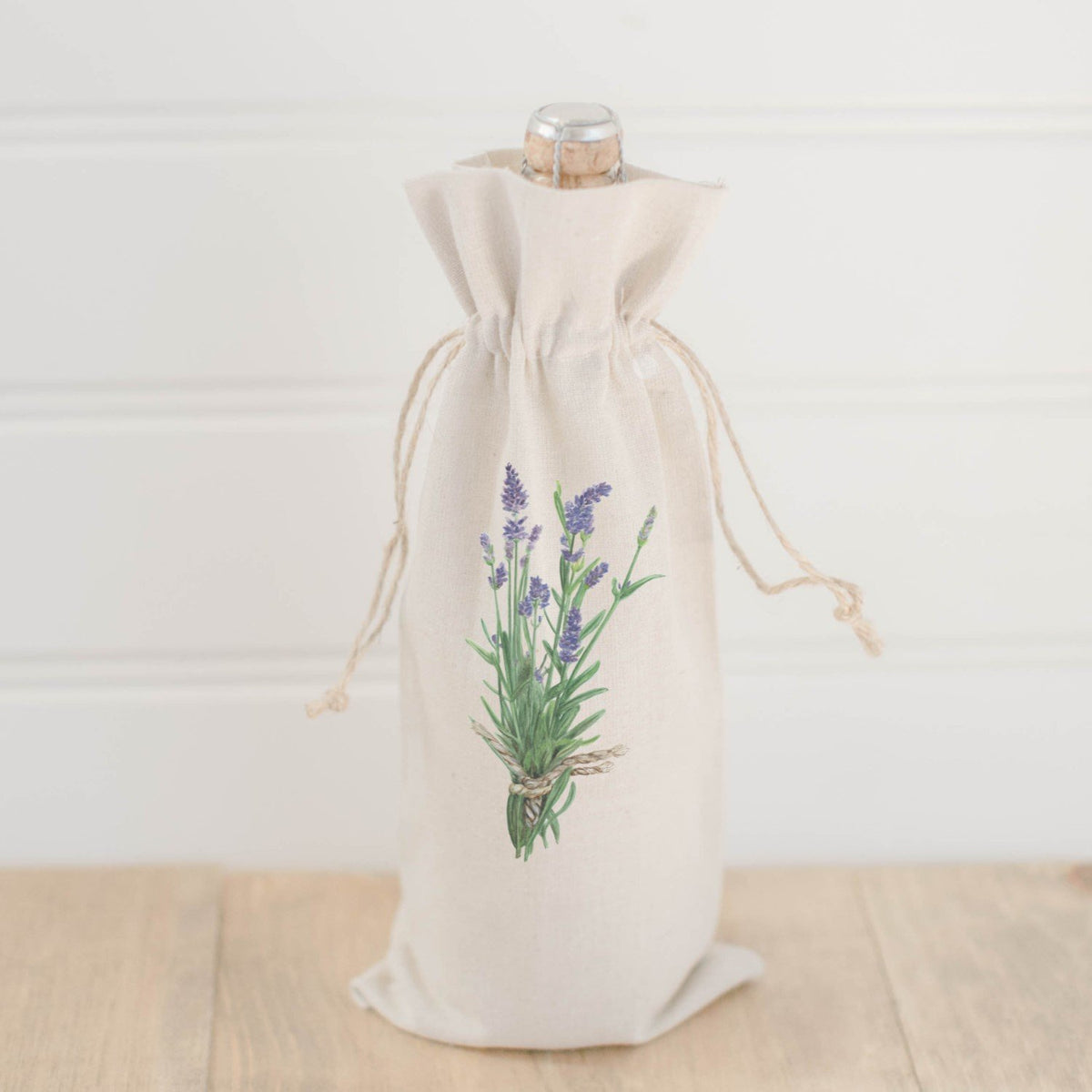 Lavender Watercolor Wine Bag