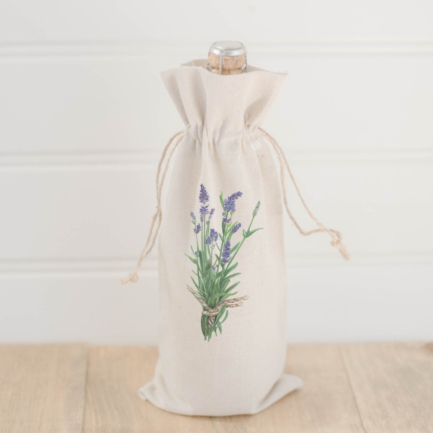 Lavender Watercolor Wine Bag