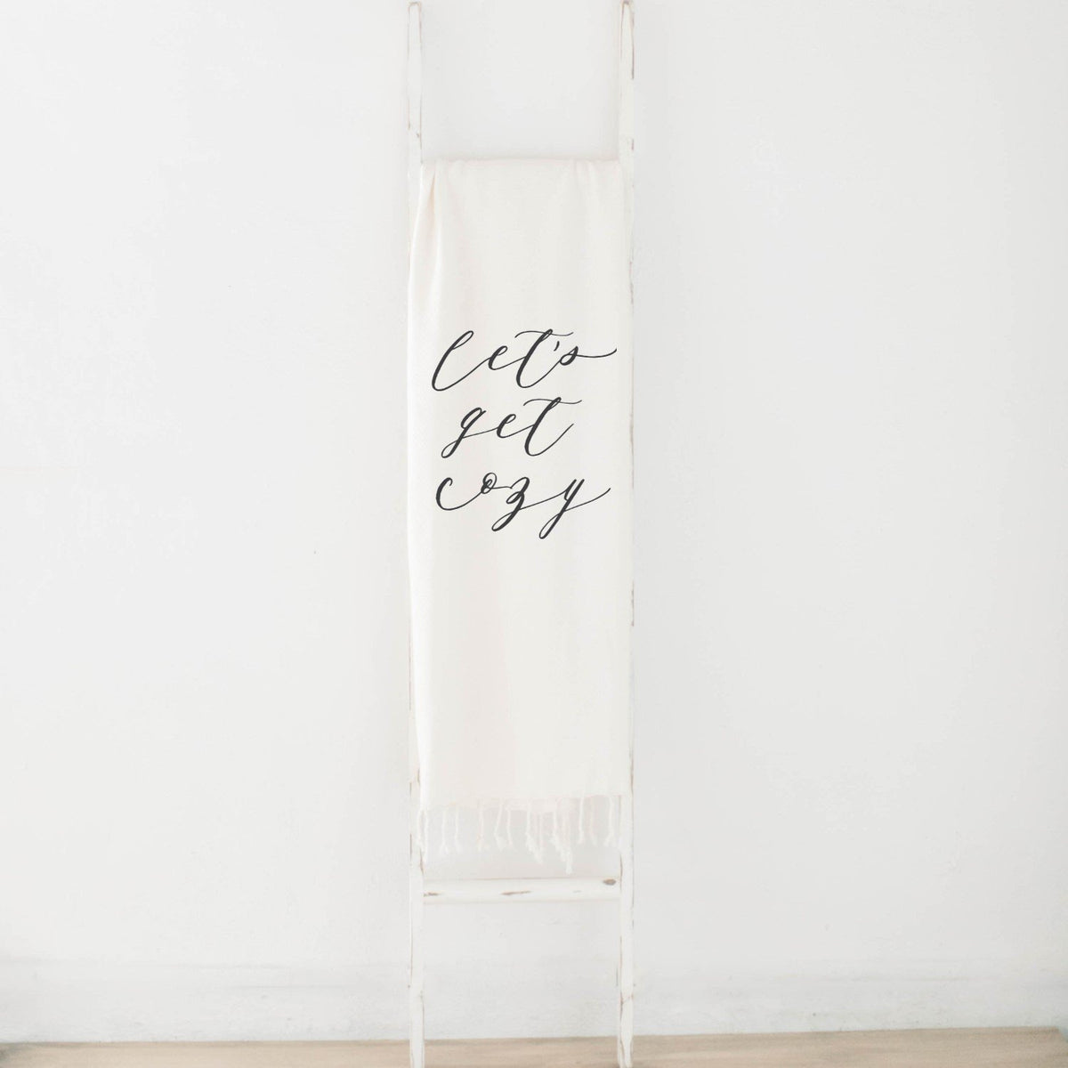 Lets Get Cozy Throw Blanket - Natural