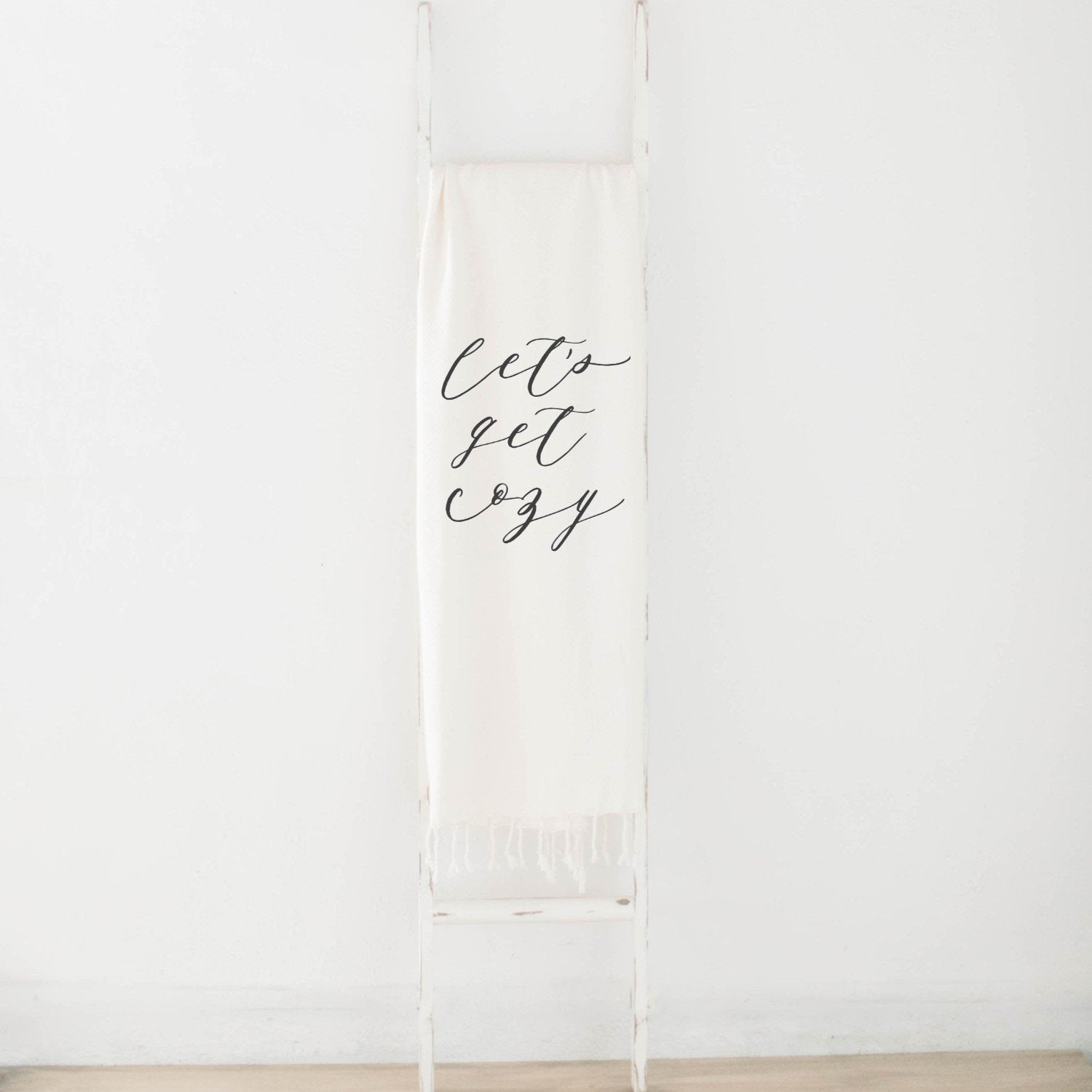 Lets Get Cozy Throw Blanket - Natural