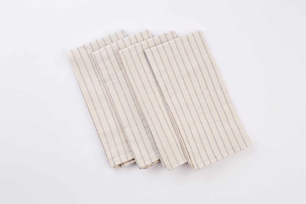 Natural Striped Napkins - Set of 4