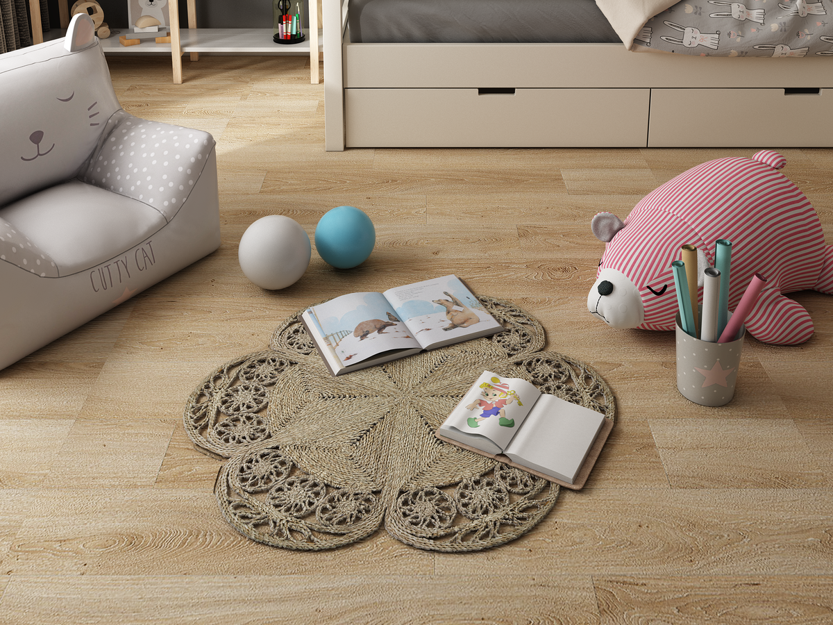 Natural Fiber Seagrass Wicker Flower Rug