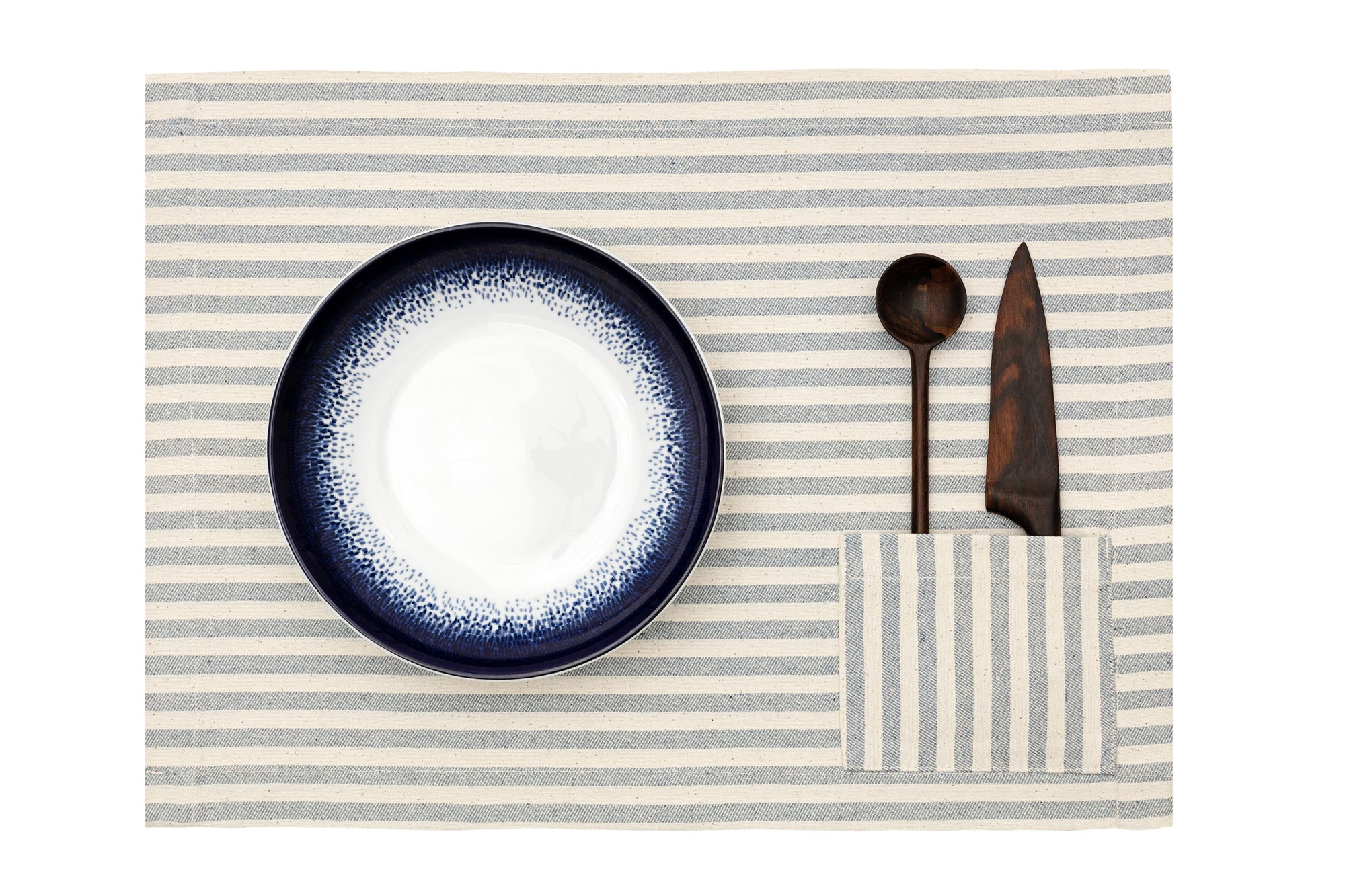 Striped Placemats with Pockets - Set of 4