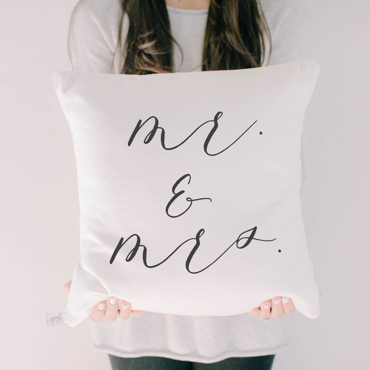 "Mr & Mrs" Script Pillow