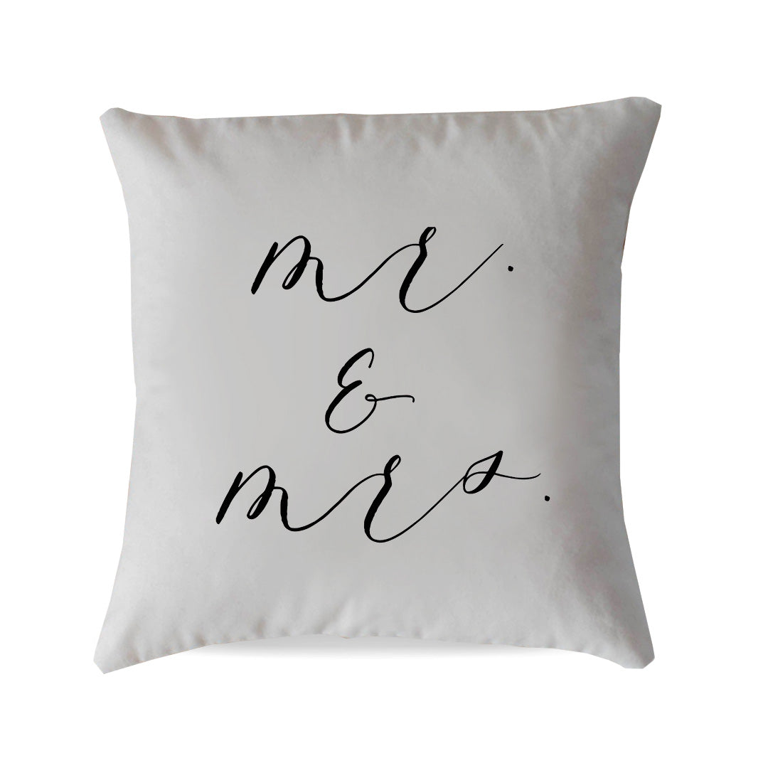 "Mr & Mrs" Script Pillow