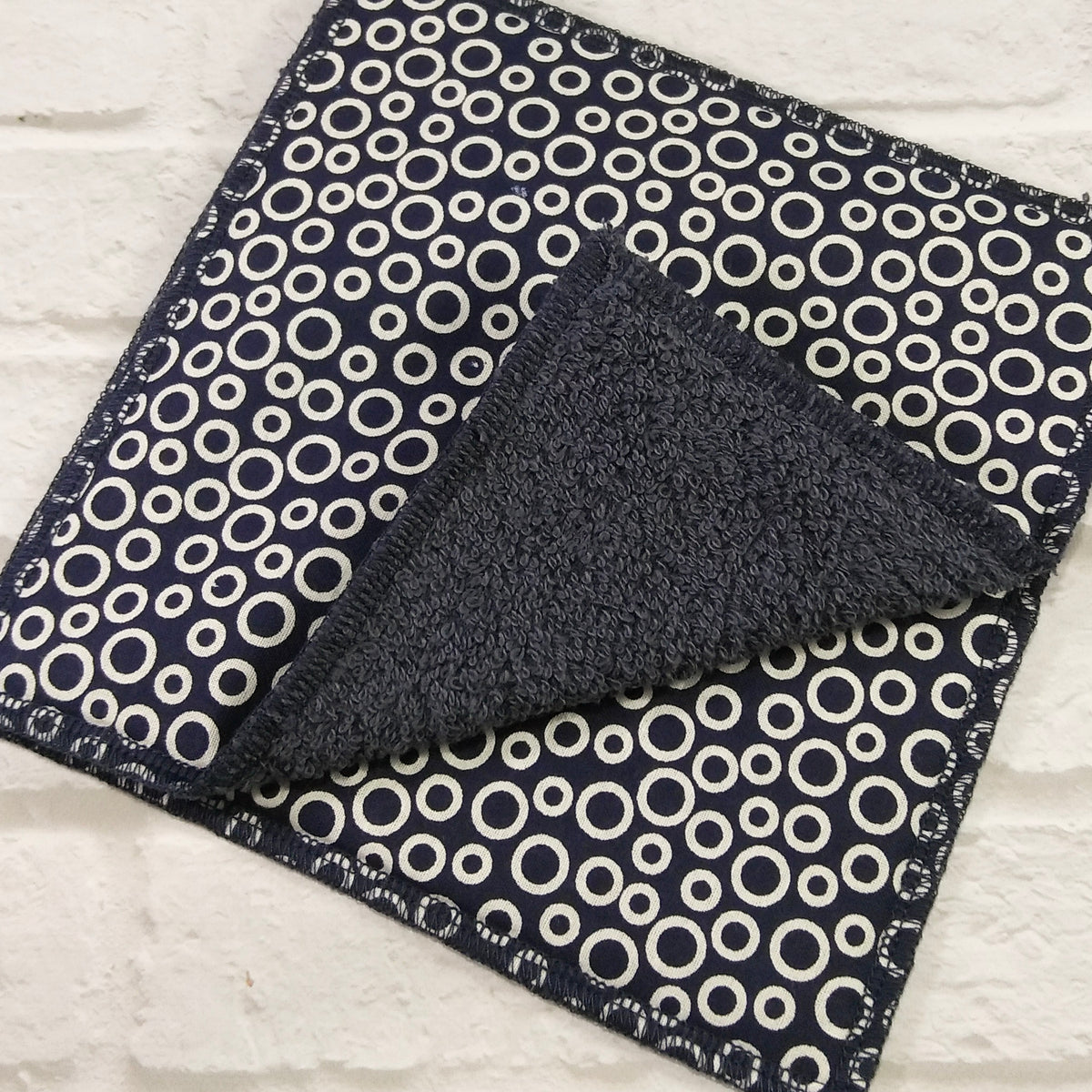 Navy Circle Dishcloths