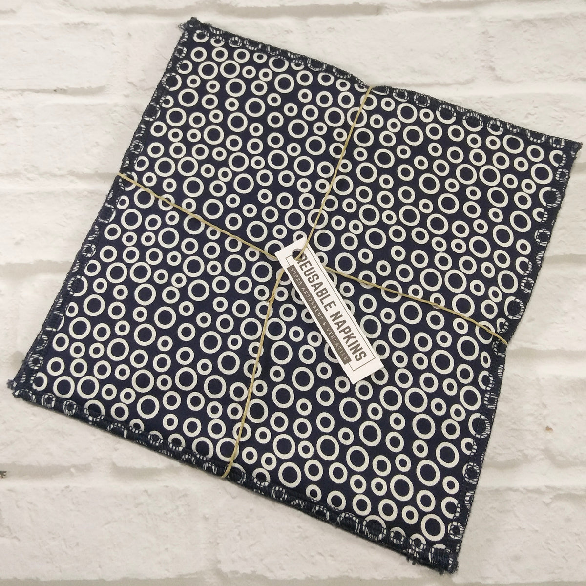 Navy Circle Reusable Napkins