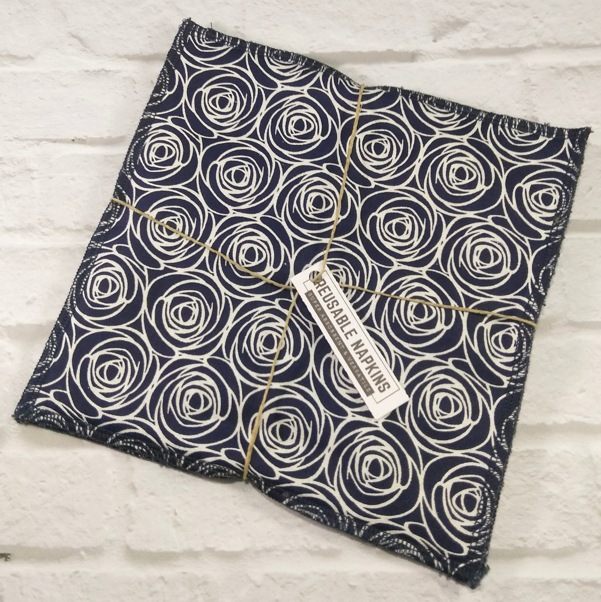 Navy Rose Reusable Napkins