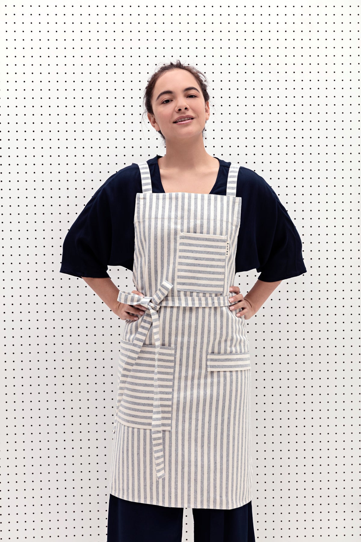 Striped Cross-Back Apron