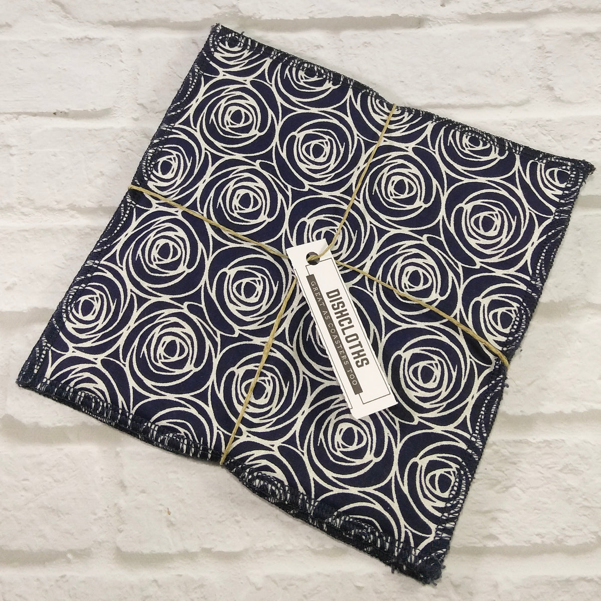 Navy Rose Dishcloths