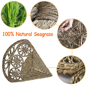 Natural Fiber Seagrass Wicker Flower Rug