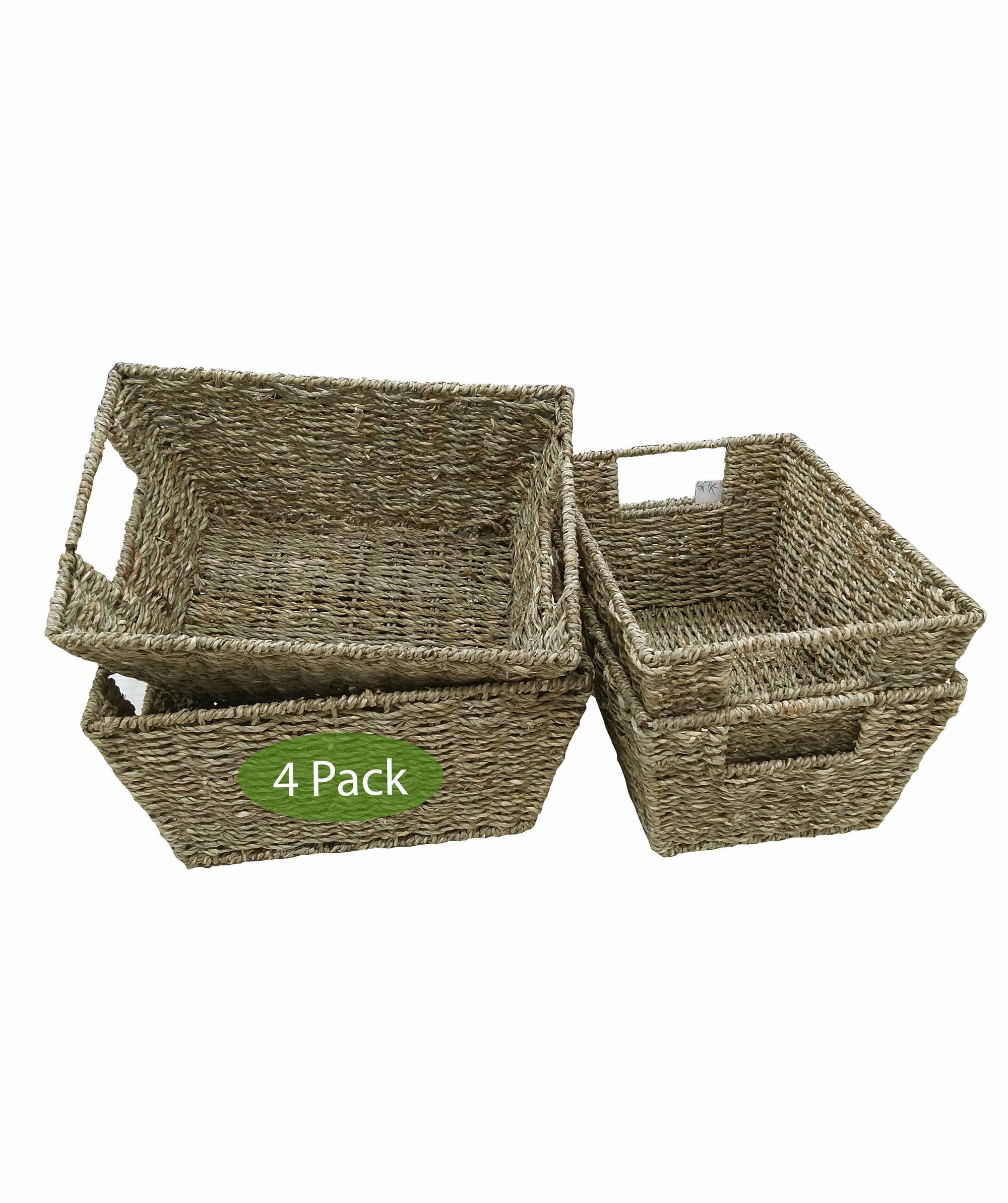 Wicker Trapezoid Storage Baskets - Set of 4