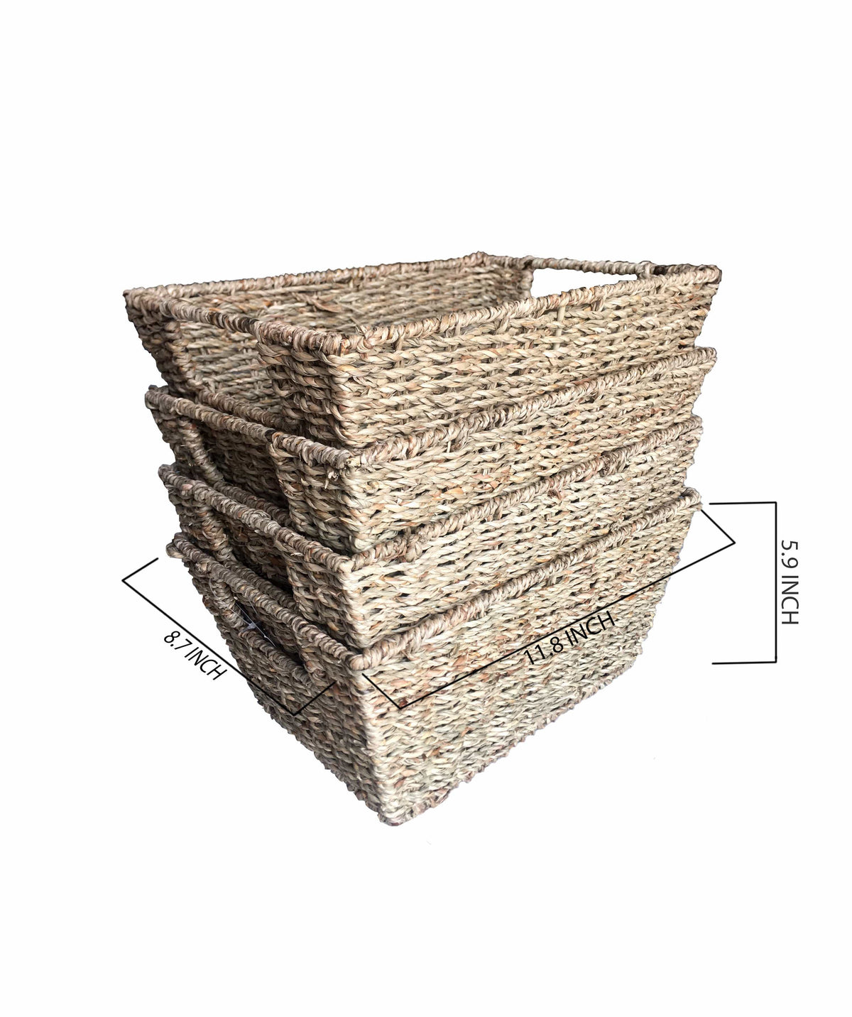 Wicker Trapezoid Storage Baskets - Set of 4