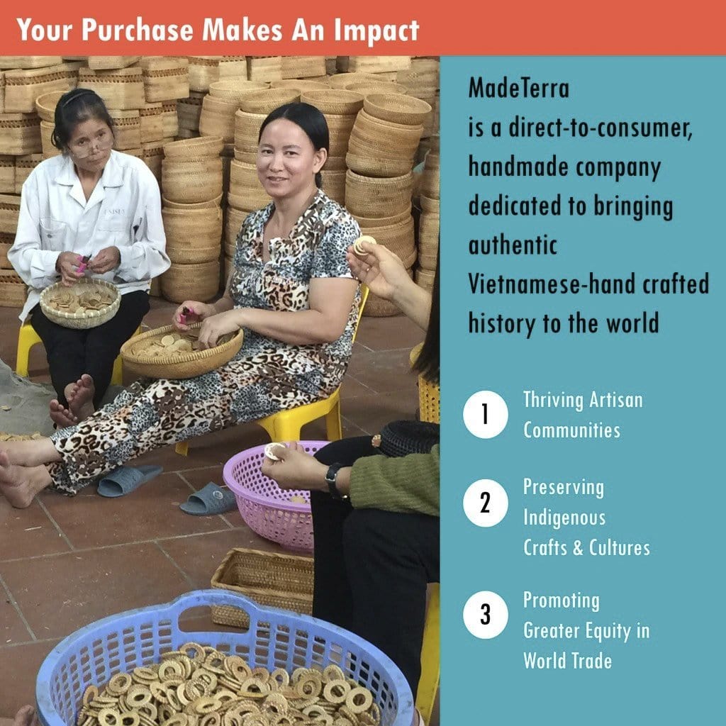 Wicker Serving Trays and Platters with Handles