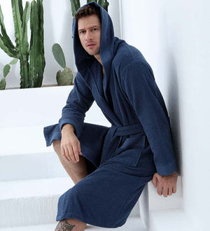 Men's Luxury Turkish Cotton Robe with Hood
