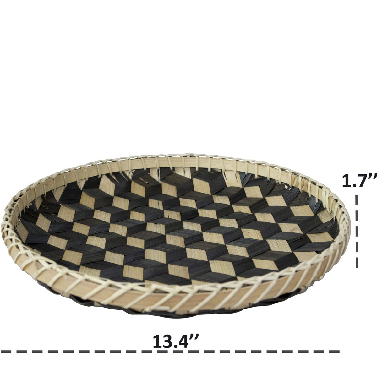 Bamboo Woven Round Basket Tray